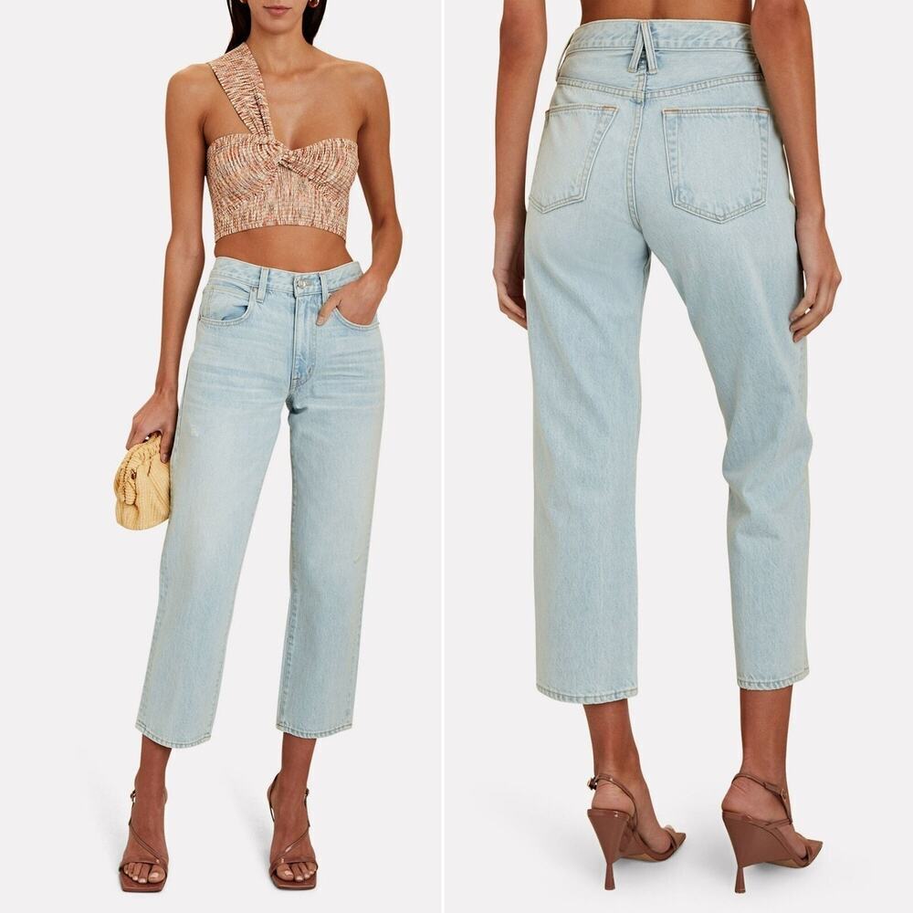 SLVRLAKE Sophie Crop Straight Leg Jeans Womens Sz 26 NWT Mid-Rise Organic